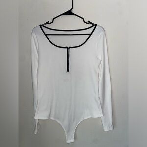 Ribbed long sleeve bodysuit